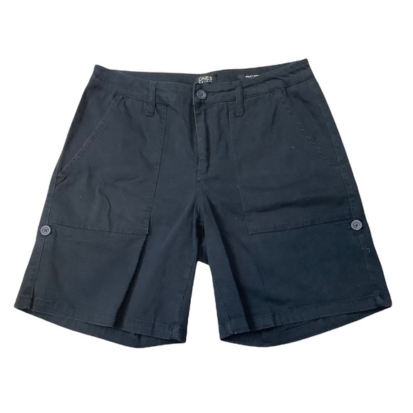 Jones New York 8 M Medium Chino Khakis Shorts Bermuda Navy Rolled Stretch NWOT - Picture 3 of 8